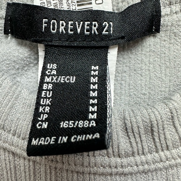 Forever 21 Light Gray Ribbed Top - Picture 3 of 4